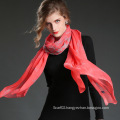 Real Silk Crepe Georgette Scarf Ms. Red Butterfly Print Scarf Sp21-1